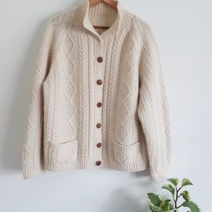 Vintage cream wool cardigan
